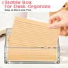 Caja de almacenamiento de índice acrílico transfronteriza, caja para notas, organizador de recetas, caja de índice transparente para escritorio de oficina