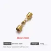 Pulseira de Corda de Couro Banhada a Ouro de Aço Inoxidável Fecho para Extremidade de Colar Design Simples de Fivela Conector de Joias DIY Acessórios