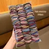 TEMU Corda de Cabelo Circular Lisa Alta Elasticidade Anel de Toalha Sem Costura Sem Cabelo Elástico Preto Corda para Cabeça Acessórios de Cabelo Femininos Transfronteiriços