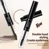 Tinte Líquido para Cejas Ouqianya de Doble Extremo Transfronterizo + Gel Fijador para Cejas para Resultados Duraderos y Estables