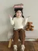 Wulibu-2026 Camiseta Básica de Manga Larga Estilo Coreano Nueva para Primavera y Otoño para Niños, Camiseta a Rayas con Cuello Redondo de Moda para Niñas