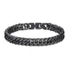 Pulseira Cubana Tendência em Aço Inoxidável para Homens, Pulseira de Joia Simples em Aço Titânio Polido Seis Lados Prata