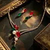 Nuevo Collar Retro Exagerado Transfronterizo Traje Mujer Lujo Cristal Accesorios Vestido Banquete Cadena Clavícula Venta Directa de Fábrica