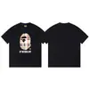 Versión auténtica transfronteriza de la nueva marca de moda de verano BAPE Ape camiseta unisex sin costuras cilíndrica de algodón 100% de 260G de manga corta