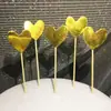 Tarjeta de decoración para tarta de cumpleaños, estrella de cinco puntas tridimensional, adorno de estrella dorada para tarta, decoración de mesa de postres y fiesta