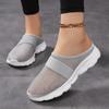 Sandalias y pantuflas de comercio exterior transfronterizo para mujer verano y primavera 2025 nuevo estilo europeo y americano casual Baotou malla punta redonda cuña talla grande pantuflas