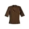 Camiseta de Cuello en V de Manga Tres Cuartos de Gama Alta para Mujer, Nuevo Estilo Primavera 2026, Corte Ajustado, Favorecedor, Top de Manga Tres Cuartos, Camiseta Básica