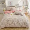 Novo Conjunto de Roupa de Cama Estampado de Algodão Puro Quatro Peças, Conjunto Estampado Sarja, Conjunto de Roupa de Cama Quatro Peças para Casa Atacado