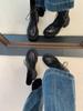 2026 Novas Botas Martin Estilo Retrô com Bico Redondo e Salto Grosso para Mulheres, Versáteis e Estilosas, Botas Curtas Western de Cano Alto, Versão Leve