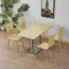 Juegos de mesa y sillas, diseñados específicamente para cafeterías escolares, restaurantes, tiendas de té de burbujas y establecimientos de comida rápida.; mesas y sillas de comedor sencillas de grado comercial