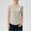 Camiseta de manga corta Lenzing Tencel, fresca y transpirable, de secado rápido, top deportivo de corte holgado, ropa deportiva para yoga, Pilates y fitness con sensación de hielo