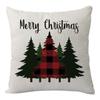 Amazon Venta Caliente Navidad Nuevo Alce Cuadros Pino Coche Sofá Funda de Cojín Lino Funda de Almohada Venta al por Mayor