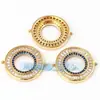 Accesorios DIY conector tipo dona chapado en oro de cobre puro microincrustado