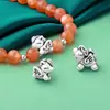 Yimadangxian Plata Pura 999 Vintage Desgastado Zodiaco Caballo Abalorio Separador Colgante Pulsera de Año de Nacimiento DIY Accesorio Cuenta de la Suerte