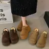 Sandálias Birkenstock de Solado Grosso Femininas para Uso Externo 2026 Novo Outono/Inverno Chinelos de Algodão com Forro de Veludo e Pelo Birkenstock de Calçar Meio Abertos Fechados