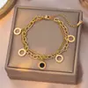 Nova Pulseira de Aço Titânio da Moda para Mulheres, Joia de Mão de Luxo Leve, Pulseiras de Casal Coreanas de Alta Qualidade, Coleção de Pulseiras Femininas