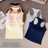 Dopamina Desejo Puro Sexy Moda Gola Halter Costas Nadador Camiseta de Verão Feminina Anti-Exposição Sem Mangas