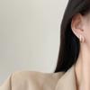 Pendientes coreanos sencillos de doble capa con microincrustaciones de circonita para mujer, pendientes de plata S925 con aguja, ligeros, de lujo, de alta gama, elegantes, joyería para las orejas.