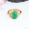 Anillo de Calcedonia Verde Hielo Guan Yu Anillo para Dedo de Ágata Verde Imperial Estilo Étnico Venta al por Mayor Dropshipping S3112804