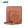 Adecuado para Bolsa de Cámara Instantánea Fuji Instax Mini40, Estuche de Cuero Plateado-Blanco de Almacenamiento y Protección para Cámara