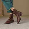 Botines de Cremallera Trasera Simples de Nicho, Modernos, Versátiles y Cómodos, Botines Cortos de Punta Fina y Tacón Grueso, Nuevo Estilo Otoño e Invierno 2025