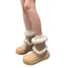 Botas de neve curtas estilo Nordeste engrossadas para mulheres baixinhas, nova coleção de inverno 2026, com forro fofo, sola grossa e botas quentes de algodão forradas com fleece