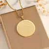 Moda Transfronteriza Estilo Ins Accesorios de Acero de Titanio Colgante Redondo Simple Versátil Collar de Acero Inoxidable de Doble Cara Joyería para Mujeres