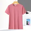Nueva camiseta de seda de hielo de verano 2024 para pareja, hombres y mujeres, cuello redondo, secado rápido, transpirable, ligera, casual, deportiva, manga corta
