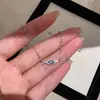 Colar Azul Oceano com Zircônia, Doce e Versátil, para Mulheres, Corrente de Clavícula de Aço Titânio de Luxo Leve, Acessórios Atacado
