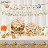 Novo Conjunto de Louças para Festa com Tema Colheita de Abóboras Pratos de Papel para Ação de Graças Guardanapos Toalha de Mesa Faixa Decorações