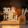 Regalo de Aniversario con Grabado, Adorno Creativo de Luz Nocturna, Regalo Conmemorativo de Acrílico, Personalización de Regalo de Bienestar para Empleados
