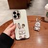 Nuevo Conejo para Apple 14Promax Carcasa de Teléfono Electrochapada para iPhone 13 Lindo Conejo 12mini Soporte
