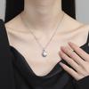 Colgante de moissanita ovalada con circonita y diamante blanco, estilo coreano, con nuevo estilo, combina con todo, cadena de clavícula para mujer.