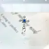 Colgante Redondo de Zirconia en Aleación de Titanio F-136 Pendientes de Copo de Nieve Titanio G23 Rosca Interna Pendientes de Labio con Studs Joyería para Piercing
