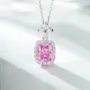 Colar de Água-Marinha Prata S925 Cubo Pequeno Corrente de Clavícula Prata Presente para Namorada Acessório de Joia Corrente de Clavícula Corrente de Pescoço