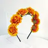 Grampo de Cabelo Flor Artificial Faixa de Cabelo Adereço de Cabeça Flor de Rosa Oversized para Meninas Fotografia Hanfu Acessório de Cabelo Transfronteiriço
