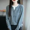 Suéter Tejido de Cuello Redondo con Puntos Convexos de Terciopelo Andy, Diseño de Invierno, Color Block Transfronterizo Otoño/Invierno, Manga Larga, Nuevo Estilo para Mujer, Falso Dos Piezas, Colección 2025