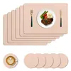 Manteles individuales tejidos de PVC simples y ecológicos, impermeables y antideslizantes, fáciles de limpiar, resistentes al calor y versátiles para usar como salvamanteles