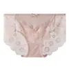 Roupa Íntima Macia de Seda de Gelo Cintura Média Respirável Renda Sem Costura Algodão Puro no Gancho Sexy Calcinhas Transparentes para Mulheres