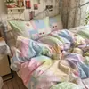 Conjunto de Cama Quatro Peças Estilo Coreano 2026 Novo Estilo Patchwork Xadrez Lençol e Capa de Edredom Conjunto de Cama Três Peças para Dormitório Estudantil