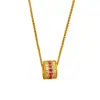 Collar largo de oro arena diamante rosa rosa rosa colgante Passepartout cadena de clavícula antigua de alta gama regalo