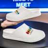 Zapatillas de casa Baotou para hombre 2025 Verano Nuevo Estilo Ropa Exterior para Hombre Suela Gruesa Antideslizantes Pisando Mierda Casual Deportes Zapatos de Playa