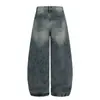 Pantalones Vaqueros Vintage Lavados y Desgastados para Hombre, de Corte Holgado de Moda, Estilo Urbano, Rasgados, Casual, Pierna Ancha