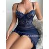 Lencería de encaje europea y americana de verano transfronteriza con aros, camisón sexy de malla transparente, ropa de dormir, deseo puro al por mayor