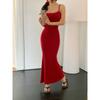 Vestido Longo com Alça de Costas Bordado de Borboleta Vazado Feminino Sexy Hot Girl Bojo Ajustado ao Corpo Bolsa de Quadril Vestido