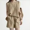 Enviado Agora: Novo Conjunto de Duas Peças Transfronteiriço com Camisa de Manga Longa e Gola, Top de Botão e Calça de Cintura Elástica, Estilo Casual