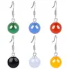 Aretes de Ágata Natural Aretes Retro de Ágata Multicolor Amarillos con Gancho para Oreja