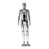 Tienda de Ropa Accesorios para Modelo Femenina Soporte de Exhibición Maniquí de Cuerpo Entero para Ventana Muñeco Modelo de Cuerpo Humano Artificial Plateado Galvanizado