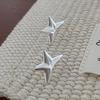 Brincos de pino de estrela de pentagrama de metal escovado feminino design de nicho personalidade simples temperamento fashion brincos