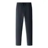 Pantalones Largos Gruesos Elásticos con Forro de Felpa para Hombre de Mediana Edad y Mayores, Pantalones Casuales Rectos de Invierno para Papá